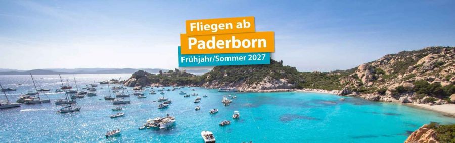 Fliegen ab Paderborn 2027: Côte d’Azur, Venedig und Sardinien entdecken