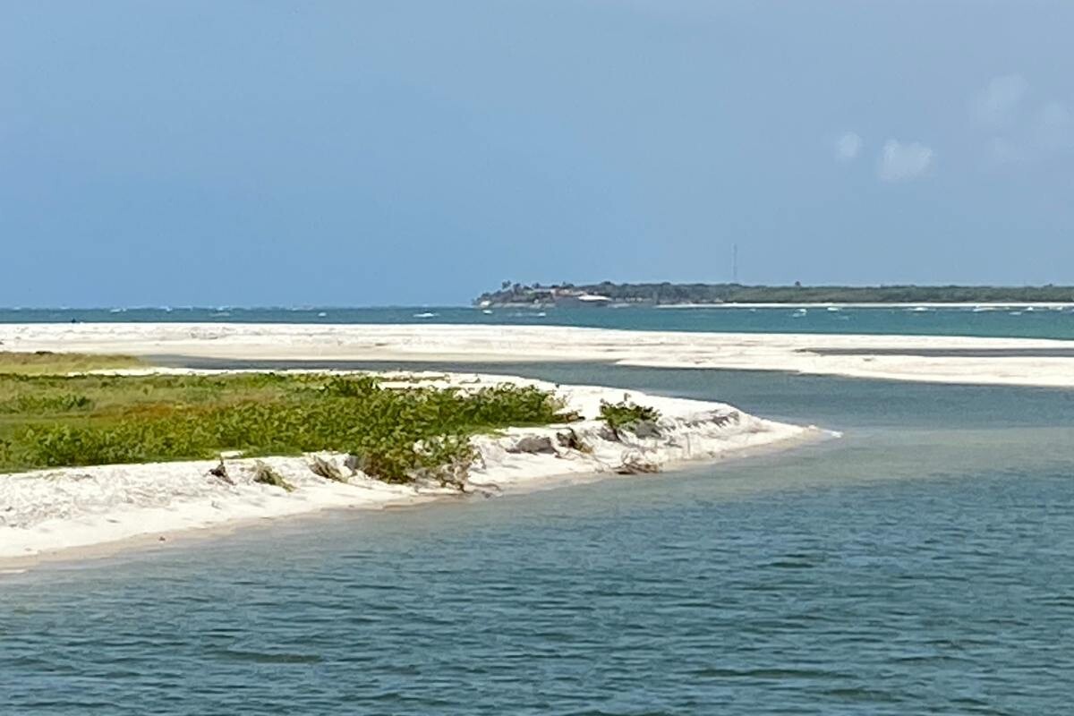 Schöner Strand auf dem Weg der Bootstour in Maceió